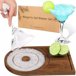 최대 5.5인치 안경용 마가리타 솔트 리머 세트 - 마가리타용 대나무 칵테일 슈가 림 바 액세서리 홈 파티