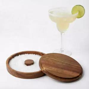 Zilini 1개 마가리타 소금 리머 세트 유리 리머와 뚜껑이 있는 홈 바 액세서리 플레이트 칵테일 바텐더