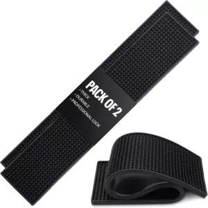 Axieso [두꺼운] 긴 바 매트 17.5 x 3.5인치 - 2개 세트 바텐딩 홈바 커피 스테이션 및 조리대용 고강도