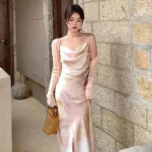 오아브로드 새틴 볼레로 여름 크롭 얇은 심플 원피스 커버업