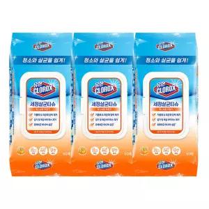 유한크로락스 세정살균티슈 오렌지 퓨전 60매 3팩