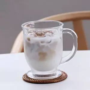 유리 컵 손잡이 유리 컵 빈티지 손잡이 아이스 물잔 고블렛 머그컵