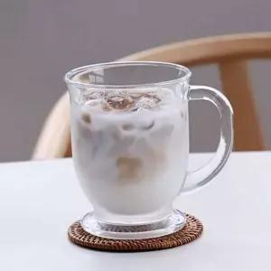 유리 컵 손잡이 유리 컵 빈티지 손잡이 아이스 물잔 고블렛 머그컵