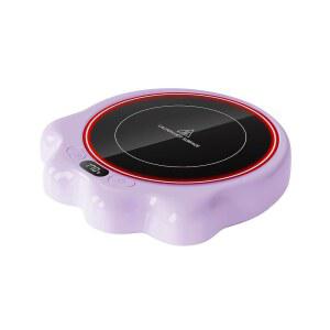 가이아탑 머그 워머, 50W 귀여운 고양이 발 컵 3가지 온도 설정, 2-10시간 자동 차단, 커피 액세서리로 책상과 가정에서 음료를 뜨겁게 유지, 차 캔들 퍼플을 위한 온열 플레이트 스타킹 스터퍼