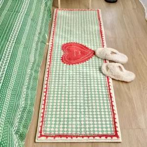 딸기긴 러그 체커보드 쇼파밑 핑크 카페트 침대밑