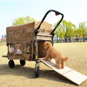 캠프365 파파웨건 대형견 다견용 강아지웨건 초특대형 접이식개모차 브레이크 120kg내하중 그린몬스터