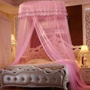 레이스 캐노피 공주풍 아기방 침실 침대 캐노피 아동 폴리에스테르 인테리어 꾸미기 모기장 접이식 용품