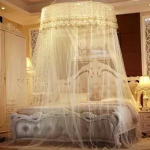원형 모기장 캐노피 침대 천정 모기장 텐트 부착 인테리어 레이스 분위기 아기 공주 장식 아동