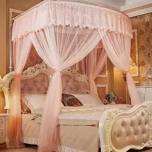 침대 모기장 프린세스 레이스 사각 캐노피 모기장 여름 가리개 꾸미기