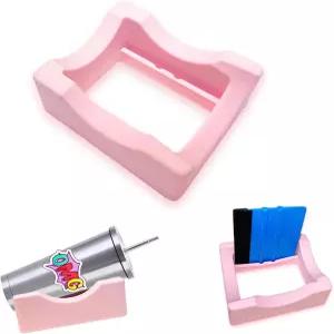 텀블러용 렉스로리 실리콘 컵 거치대 - 펠트 엣지 스퀴지가 있는 공예품용 텀블러 홀더 프로젝트에 비닐