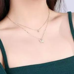 [NS홈쇼핑]나비 믹스체인 목걸이 2줄 레이어드 패션 쥬얼리 실용적인 센스있는 선택..[35777364]