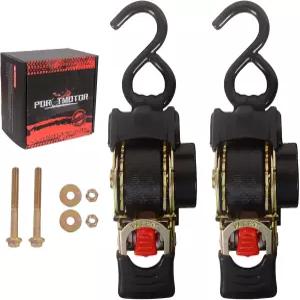 포로 모터 2 팩 볼트 온 리트랙터블 래칫 스트랩(1 x 5.3 ) 셀프 타이 다운 스트랩 보트 제트 스키