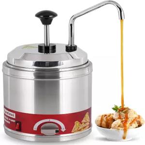 스테인리스 펌프가 장착된 나초 치즈 디스펜서 2.6쿼트 워머 펌프 소스 퍼지 땅콩버터 캐러멜용 핫