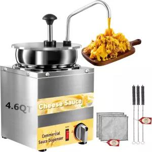 나초 치즈 디스펜서 스테인리스 스틸 펌프가 장착된 4.6QT 워머 상업용 소스 기계 86-185 °F 온도 조절