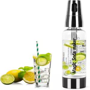 탄산수 절약 - 휴대용 탄산음료 제조기 30초 만에 집에서 1리터 만들기 전기 필요 없음(실버)