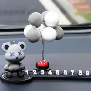 주차번호판 자동차 차량 알림판 연락처 곰돌이 입체 귀여운 주차 번호판 핸드폰번호 [SS63-19]
