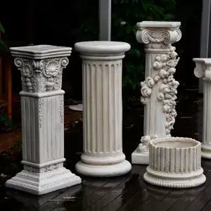 로마기둥 화분 소형 받침 기둥 31CM 석고 스타일 대형 소품 신전