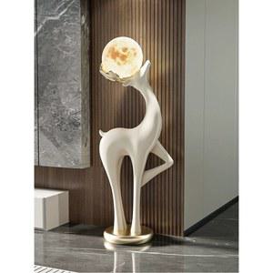 사슴무드등 대형조각상 인테리어 조형물 흰색 거실 사슴달빛 장 램프