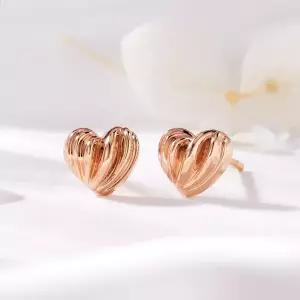 [신세계라이브쇼핑][비앤비골드] 14K 볼륨 통통 라인 하트 침귀걸이 한쌍 MNE42430
