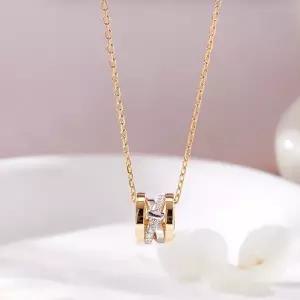 [신세계라이브쇼핑][비앤비골드] 14K 크로스 큐빅 더블링 체인 목걸이 MNN42435