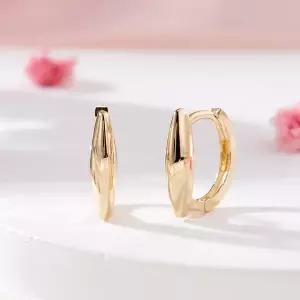 [신세계라이브쇼핑][비앤비골드] 14K 라운딩 슬릿컷 원터치 링귀걸이 한쌍 MNE42441