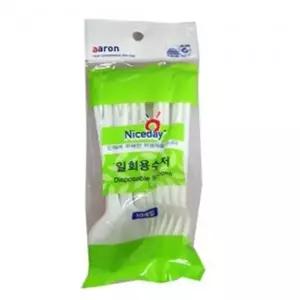 플라스틱 재질 일회용수저-고급 식기 포크 나무수저 수저세트