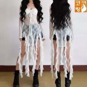 케인 댄스복 힙한 언발란스 레이어드 원피스 방송 걸그룹 걸스힙합 줌바 라인댄스 데일리