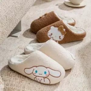 겨울 털 거실화 실내 캐릭터 푹신한 보온용 사이드 슬리퍼 사무실화 신발 귀여운