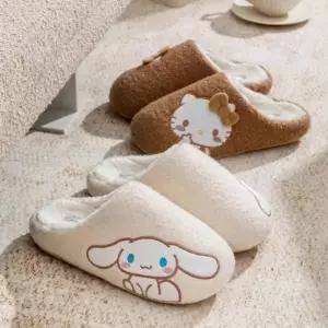 겨울 털 거실화 실내 캐릭터 푹신한 보온용 사이드 슬리퍼 사무실화 신발 귀여운