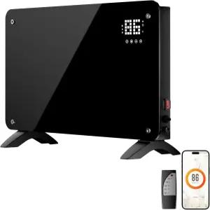 선데이트 컨벡션 히터 Wi-Fi 제어 실내 공간 리모컨이 있는 1500W 전기 난방 디지털 디스플레이 고속 거실