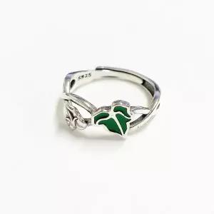 순은반지 초록을담은잎사귀 프리사이즈 925실버링
