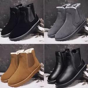 [에이치플러스몰]남성 첼시 부츠 가죽 캐주얼 앵클 슈즈 털안감 겨울 데일리 ZG3003N