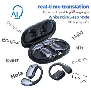 AI 실시간 번역 M75 이어버드 100+ 언어 스마트 음성 양방향 터치 컨트롤 이어폰 여행용