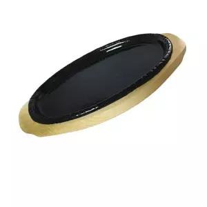 나무밑판 주물 점타원 스테이크판 4호 스테이크팬