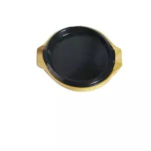 나무밑판 주물 원형 스테이크판 2호 스테이크팬