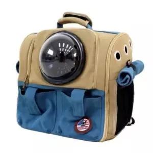 [반려] 강아지 우주선 백팩 브라운 1P 고양이 외출 이동가방