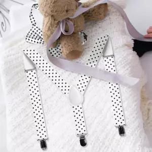 땡땡이 어린이 멜빵 화이트 주니어멜빵 아동멜빵 유아멜빵 패션멜빵