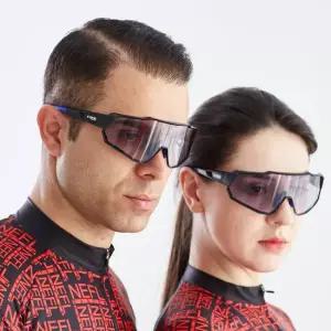 아웃도어 싸이클용 와이드 변색 자전거고글 / 와이드 변색블루