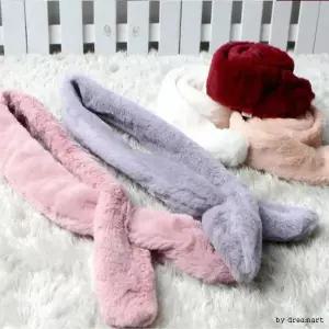 슬림핏 페이크 퍼 목도리 여성 겨울 인조 밍크 머플러