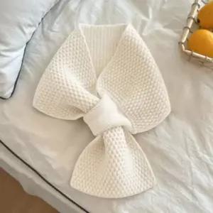 여자 겨울 와플 짜임 포인트 머플러 미니 목도리 방한 소품