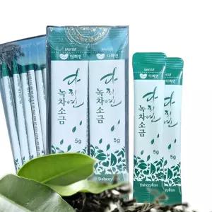 다희연 녹차소금 5g x 20포 제주도 잎차 천일염 응융 소금