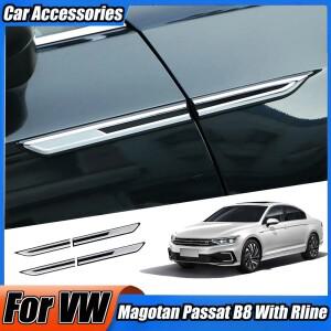 호환 폭스바겐 마고탄 파사트 B8, R라인 자동차 사이드 펜더 크롬 장식 스티커, 외부 링 트림 액세서리