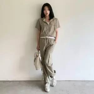 [다잇템] 여자 탱크 넓은 빅사이즈 후디 건빵 면스판 세트