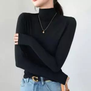 [RIZPICK]여성 겨울 반목 폴라 티셔츠 얇은 하이넥 이너 목티 레이어드 긴팔