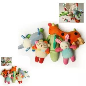 멜로디완구 기린과 오르골포함 친구들 봉제인형 아기 딸랑이 칼라모빌