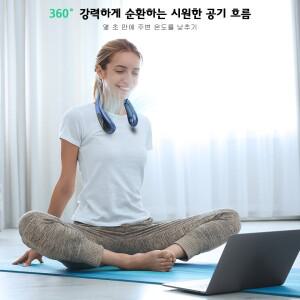 Yannice 목 자동차 팬 5000mAh USB 충전식 LED 디지털 디스플레이 전기 Bladeless 여름 냉각기 멀티 컬러