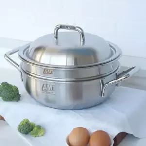 AMT 통5중 IH 스텐 찜기 멀티쿠커 1P 주방 양수 냄비 AMT스텐냄비