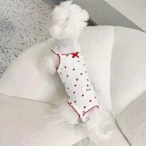 애견 하트 나시 강아지 고양이 여름옷 실내복 애견의류 쿨셔츠