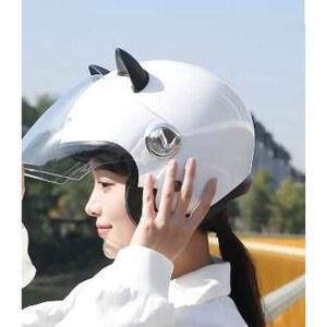 귀여운 고양이 헬멧 여성 여자헬멧 라이딩 체리 스쿠터 전기 보호 풀페이스 헬멧뿔