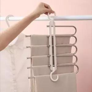 [생활] 5단바지걸이 논슬립 접이식 바지 정리 행거